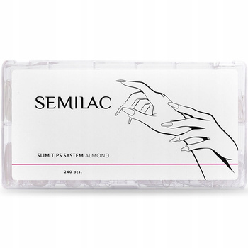 Semilac Almond Prodlužování nehtů na tipy na nehty v krabičce Mandle 240 kusů