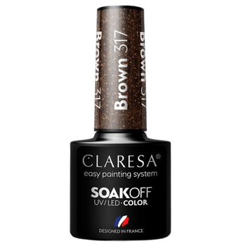 Claresa Hybridní lak na nehty hnědý 317 5g