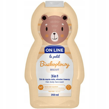 On Line Le Petit gel na mytí těla, vlasů, obličeje, děti 1+ sušenka 350 ml