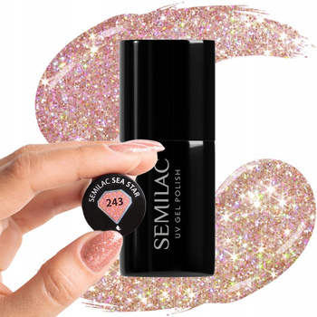 Semilac Hybridní lak na nehty Sea Star 243 Rainbow Particles 7ml