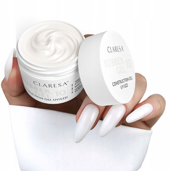 Claresa Rubber Gel Construction Rubber Gel UV/LED 10 mléčně bílá 12g