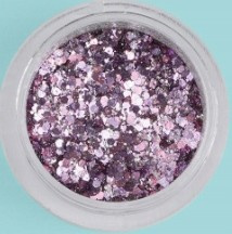 Hi Hybrid Nail Powder Pink Glitter Particles