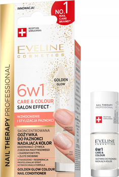 Eveline Nail Therapy 6v1 Golden Glow kondicionér na nehty s částicemi