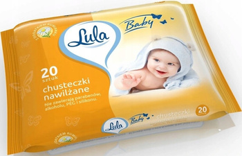 LULA Heřmánkové vlhčené ubrousky pro děti 20 ks