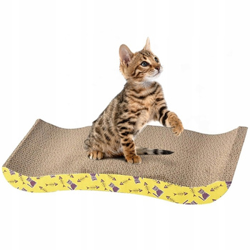 CoolStaff Kartonové oboustranné škrabadlo pro kočky Škrabací podložka Waves XL s Catnipem