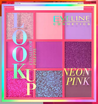 Eveline Look Up Barevná paleta 9 očních stínů Neon Pink Roses Glitter