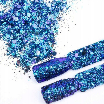Glitter Bomb Effect Nail Powder Blue 06