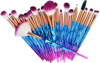 Sada diamantových štětců na make-up Unicorn 20 ks