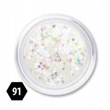 Voštinový efekt na nehty Bílý hologram 91