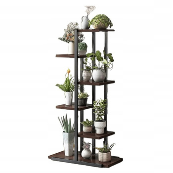 Květinový stojan Policový stojan pro rostliny Květiny Kovová černá