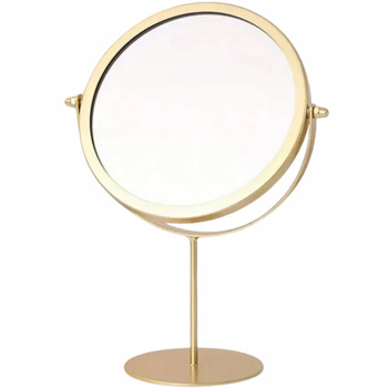 Jednostranné kosmetické stojící zrcátko na líčení, nastavitelné, zlaté