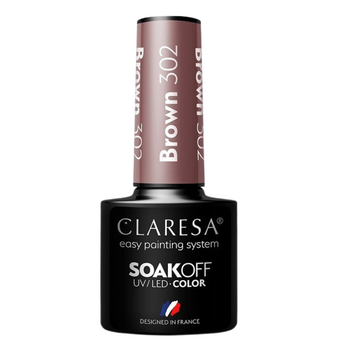Claresa Hybridní lak na nehty hnědý 302 5g