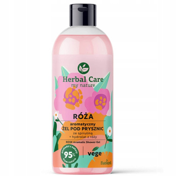 Herbal Care Relaxační sprchový gel na mytí Spirulina a růže 500 ml