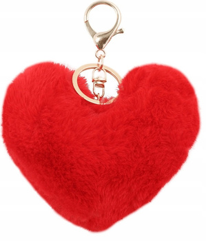 Červená plyšová klíčenka se srdcem
