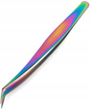 Pinzeta na řasy Rainbow Curved Nerezová ocel