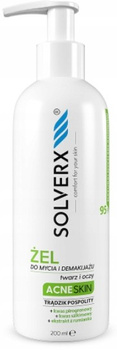 SOLVERX odličovací gel na akné z pleti na mytí akné