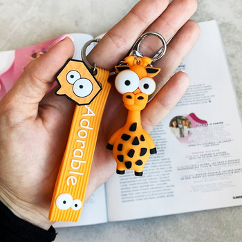 Žirafa Keychain Keychain with Lanyard