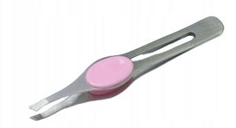 Kosmetické pinzety na obočí s gumou z rovné oceli