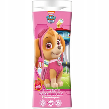 KIDS Paw Patrol sprchový gel 2v1 šampon na vlasy Skye Strawberry 300 ml