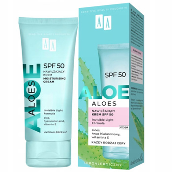AA Aloe Hydratační ochranný krém na obličej s SPF 50 Vit E na den 40 ml