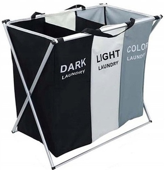 CoolStaff Trojitý volně stojící koš na prádlo 130 l