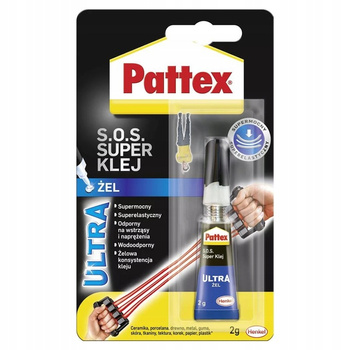 Pattex S.O.S. Super Glue Instant Gel Ultra voděodolný Mega Strong 2g