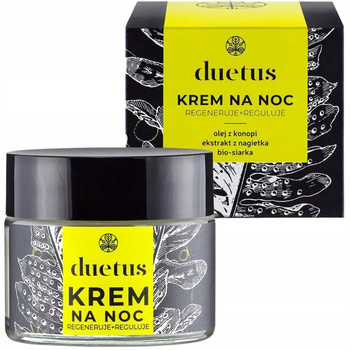 Duetus Regenerační regulační krém na obličej s konopným olejem noční 50 ml
