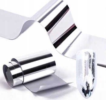 Přenosová fólie pro Nail Art Silver Chrome