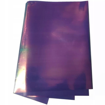 Zrcadlová fólie na nehty neprůhledná celofánový skleněný efekt 25 cm modrá