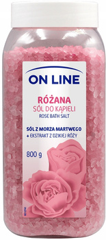 On Line Růžová koupelová sůl s extraktem z divoké růže 800g