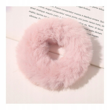 Růžový plyšový měkký elastický vlas