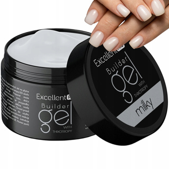 Excelentní PRO Single-Phase Builder LED/UV Gel na nehty Milky 50g