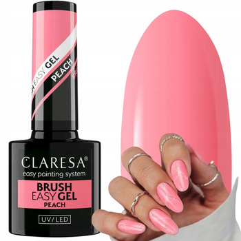 Claresa Brush Easy Gel Building Nail Gel Manikúra Pastel Peach 5g