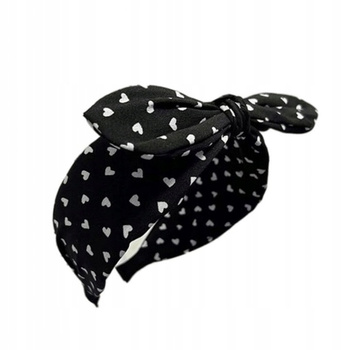 Čelenka na vlasy Široká mašlička se srdcem nahoru černá