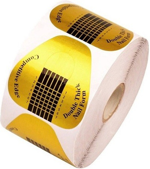 Široké zlaté šablony forem na manikúru 100 ks.