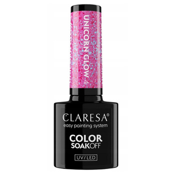 Claresa Hybridní lak na nehty Pink Particles Unicorn Glow 4 5g