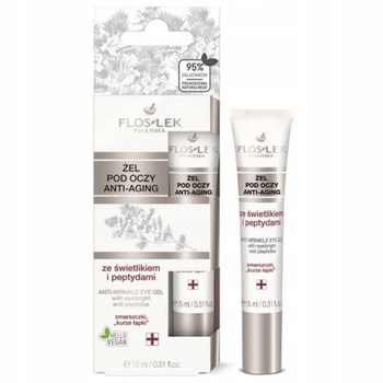 FlosLek Anti Aging oční gel se světlem a peptidy 15 ml