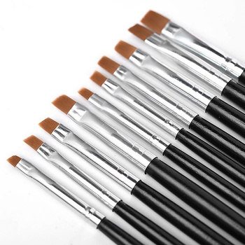 Syntetické štětce na zdobení nehtů, 10 kusů