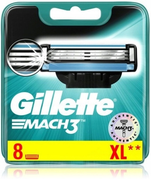 Originální náhradní kazety Gillette Mach3 Blades pro holicí strojek, 8 kusů
