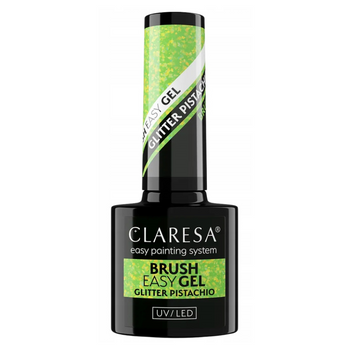 Claresa Brush Easy Gel Builder Nail Gel Manikúra Glitter Pistácie