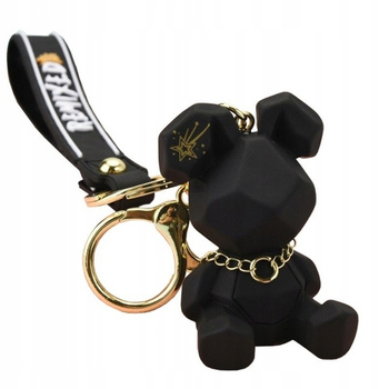 Geometrický přívěsek na klíče Teddy Bear Black