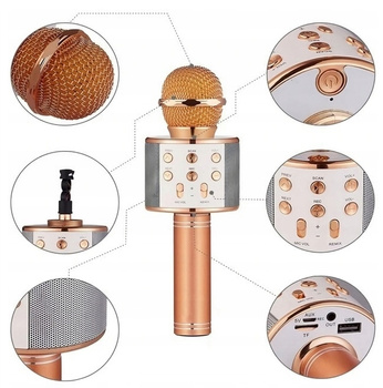 CoolStaff bezdrátový mikrofon pro děti Rose Gold