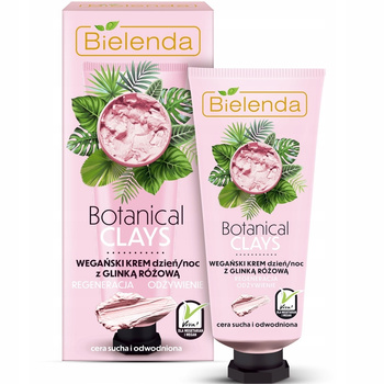 Bielenda Botanical Clays denní noční krém s růžovým jílem pro suchou pleť 50 ml