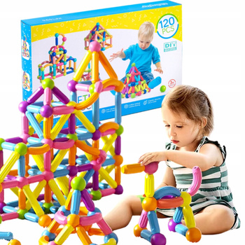 Vzdělávací stavební magnetické bloky pro děti Sada 120 prvků