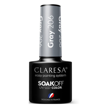 Claresa Hybridní lak na nehty šedý 206 5g