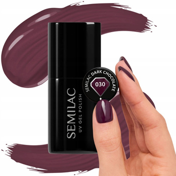 Semilac Hybridní lak na nehty Dark Chocolate 030 Dark Brown 7ml