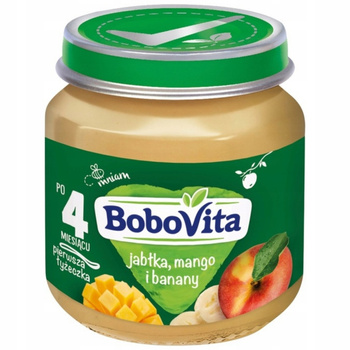 Bobovita ovocný dezert pro děti po 4 měsících Jablka Mango Banány 125g