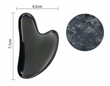 Gua Sha Plate Obsidiánový kámen na masáž černý