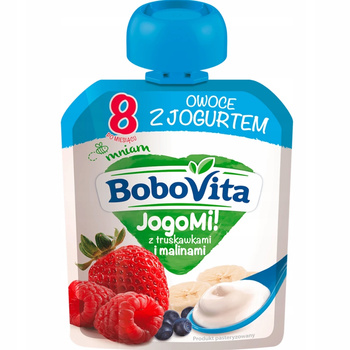 Bobovita JogoMi! Ovoce s jogurtem pro děti Bobule Jahoda Malina 80g