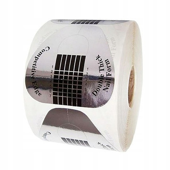 Široké stříbrné šablony forem na manikúru 500 ks